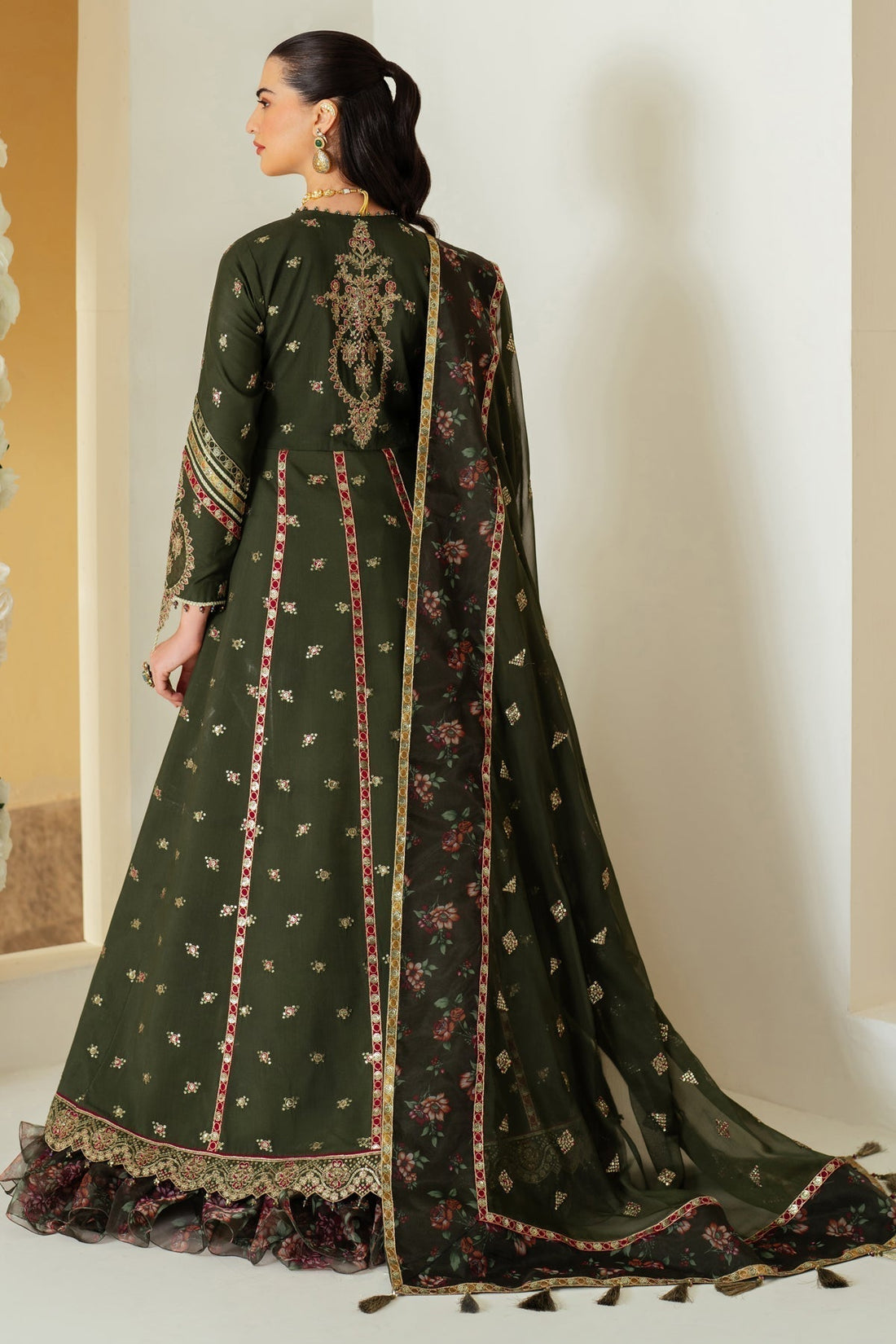 Alizeh | Luxury Raw Silk | AF-RS-03-PINE - House Of Hania