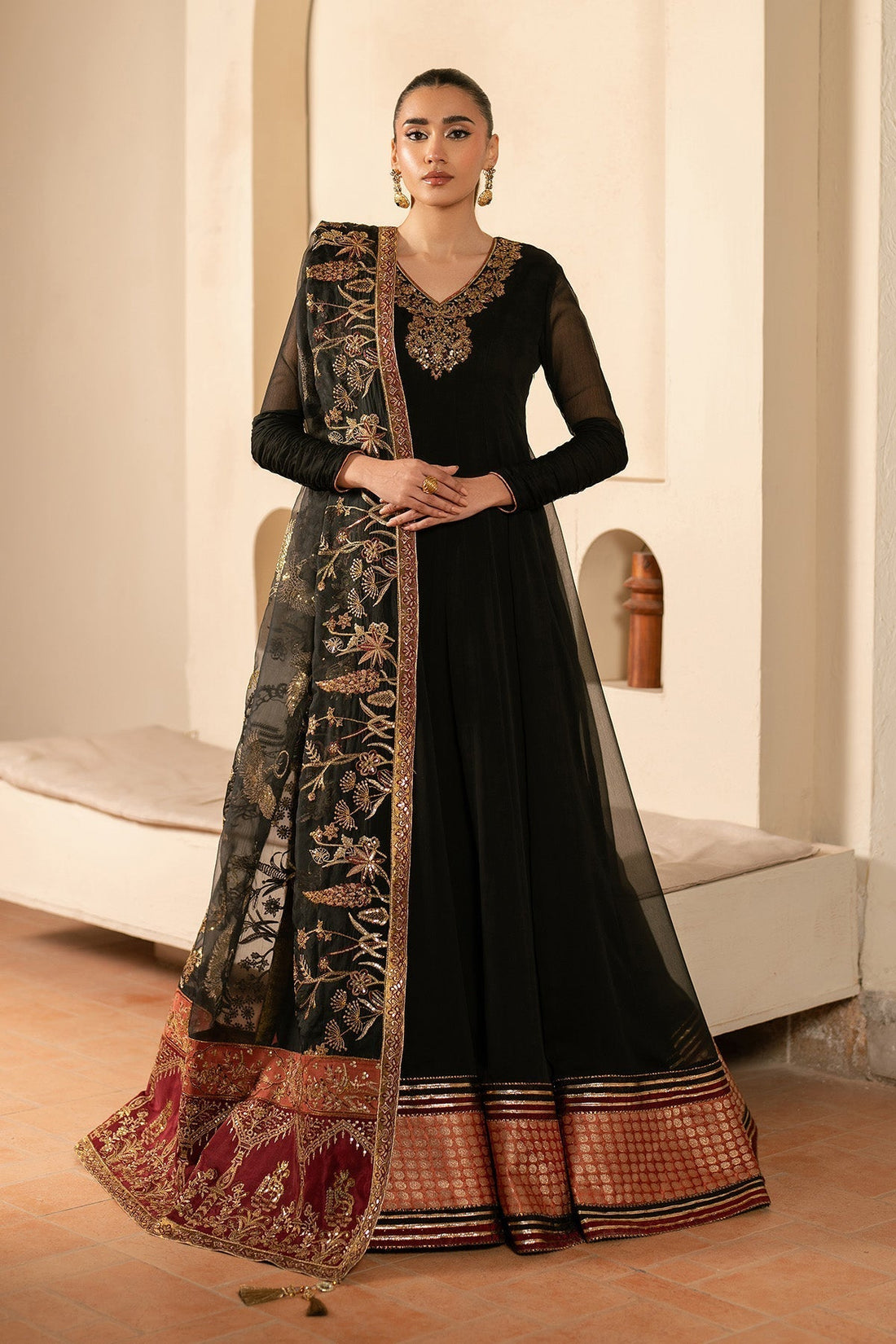Alizeh | Ready to wear | Black Dress 3 piece - RTW1025 - House Of Hania
