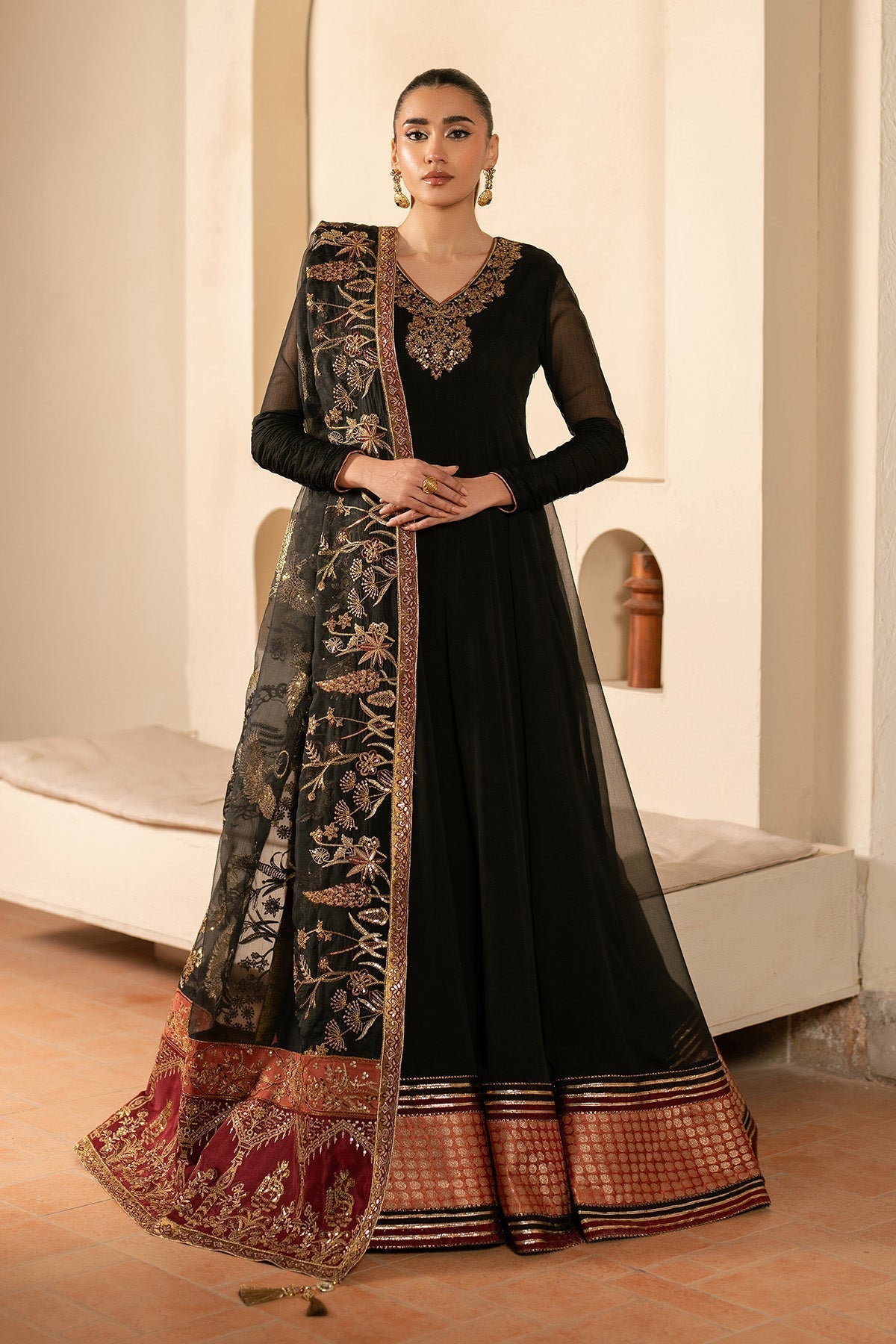 Alizeh | Ready to wear | Black Dress 3 piece - RTW1025 - House Of Hania