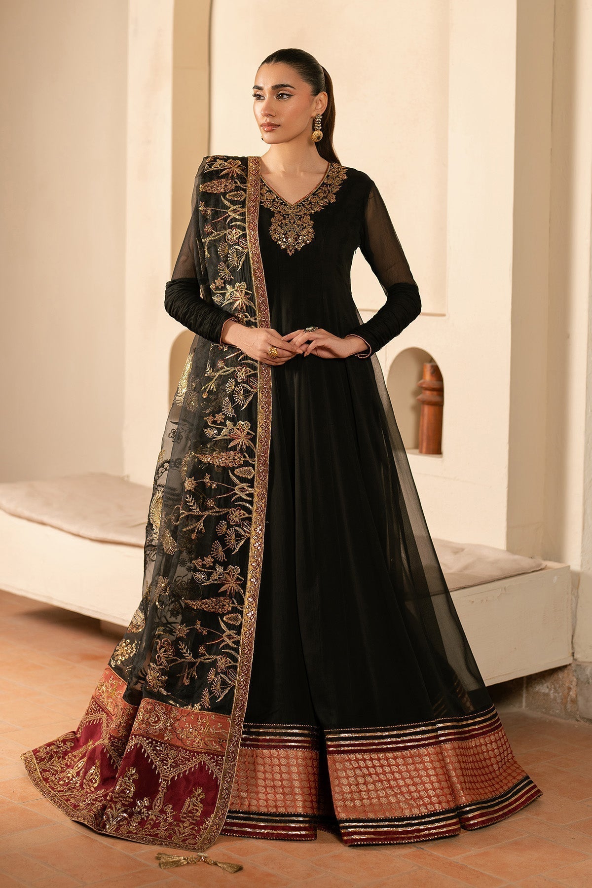Alizeh | Ready to wear | Black Dress 3 piece - RTW1025 - House Of Hania