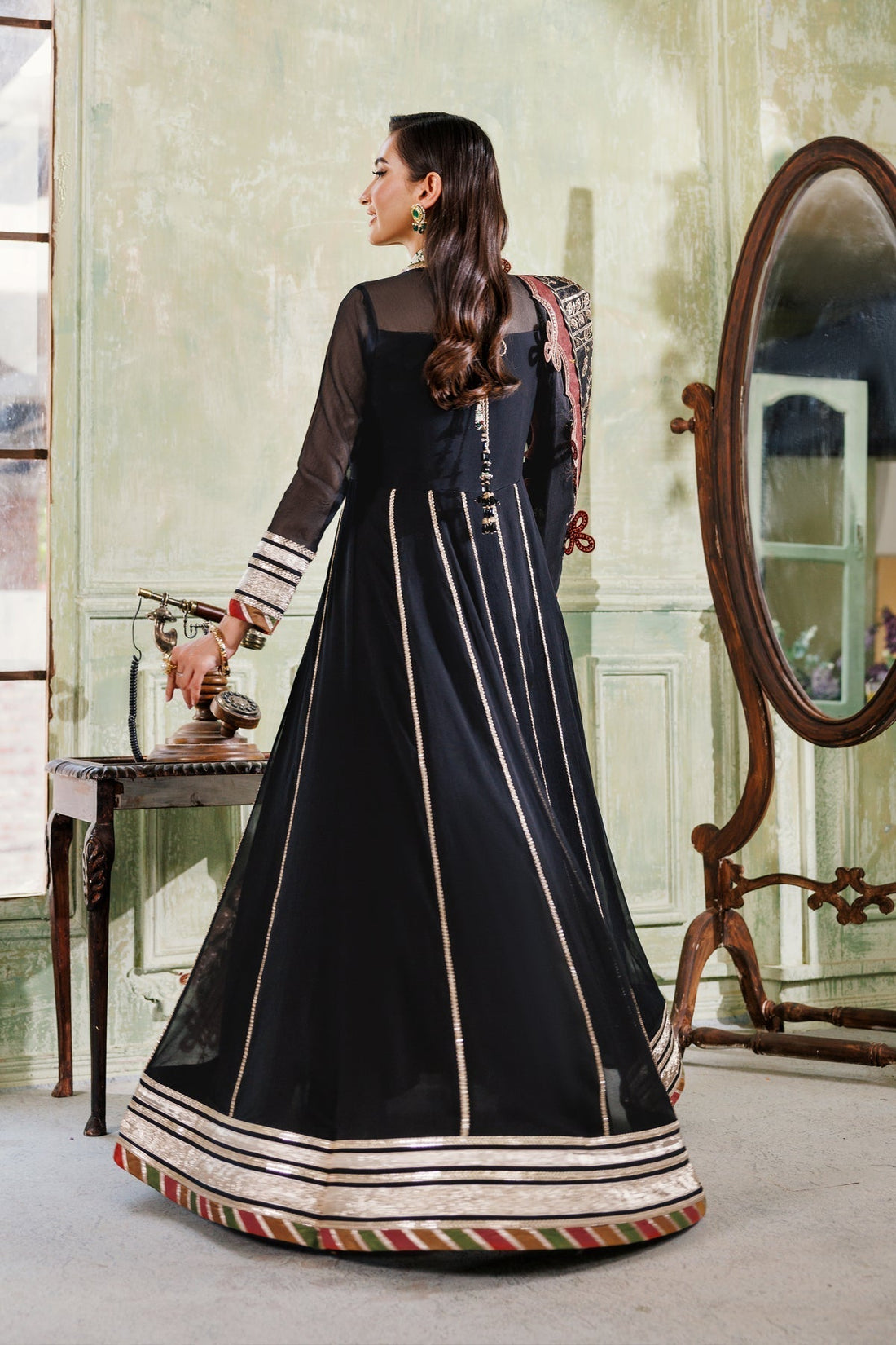 Alizeh | Ready to wear | Black Dress 3 piece - RTW1026 - House Of Hania