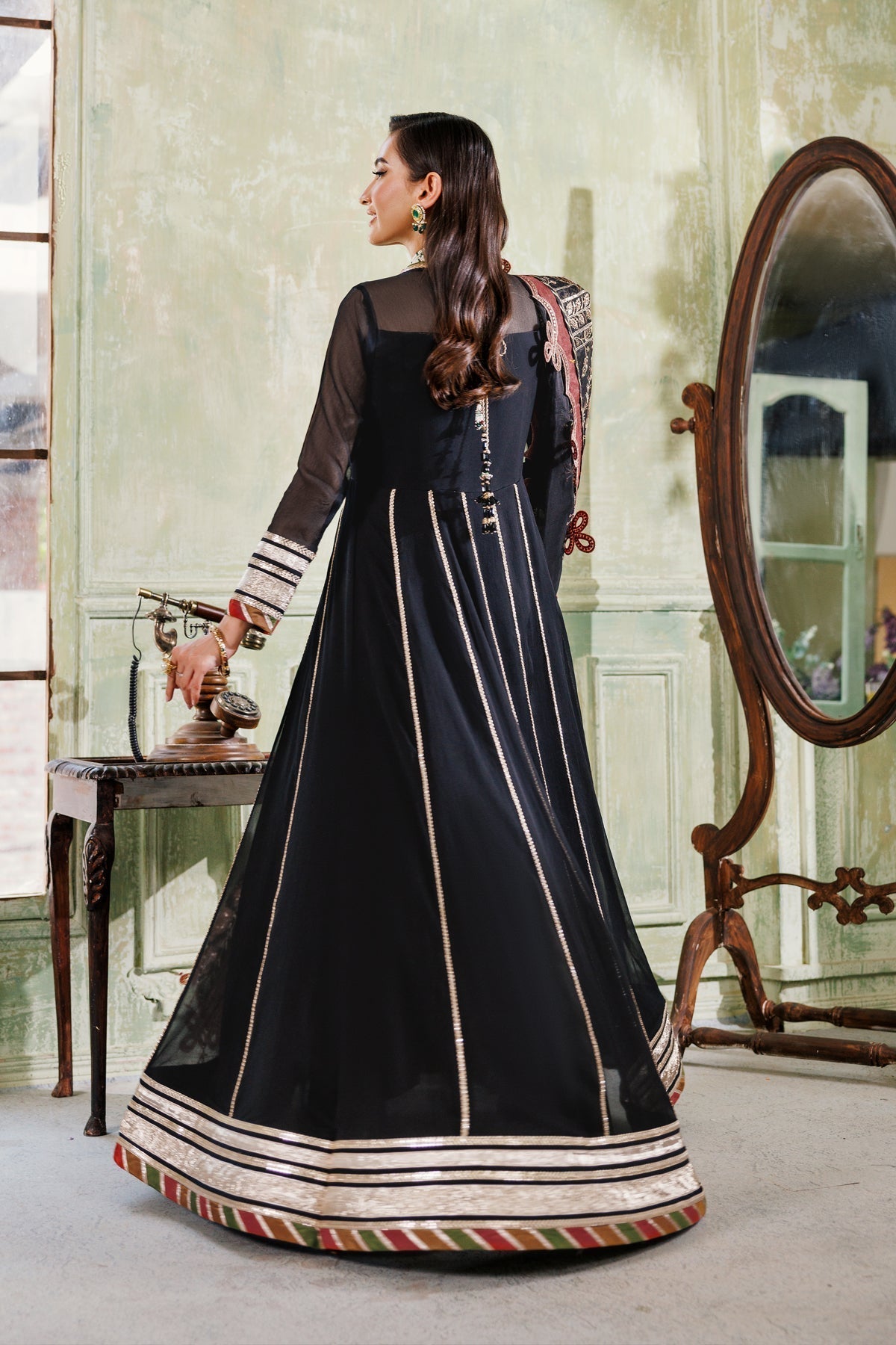 Alizeh | Ready to wear | Black Dress 3 piece - RTW1026 - House Of Hania