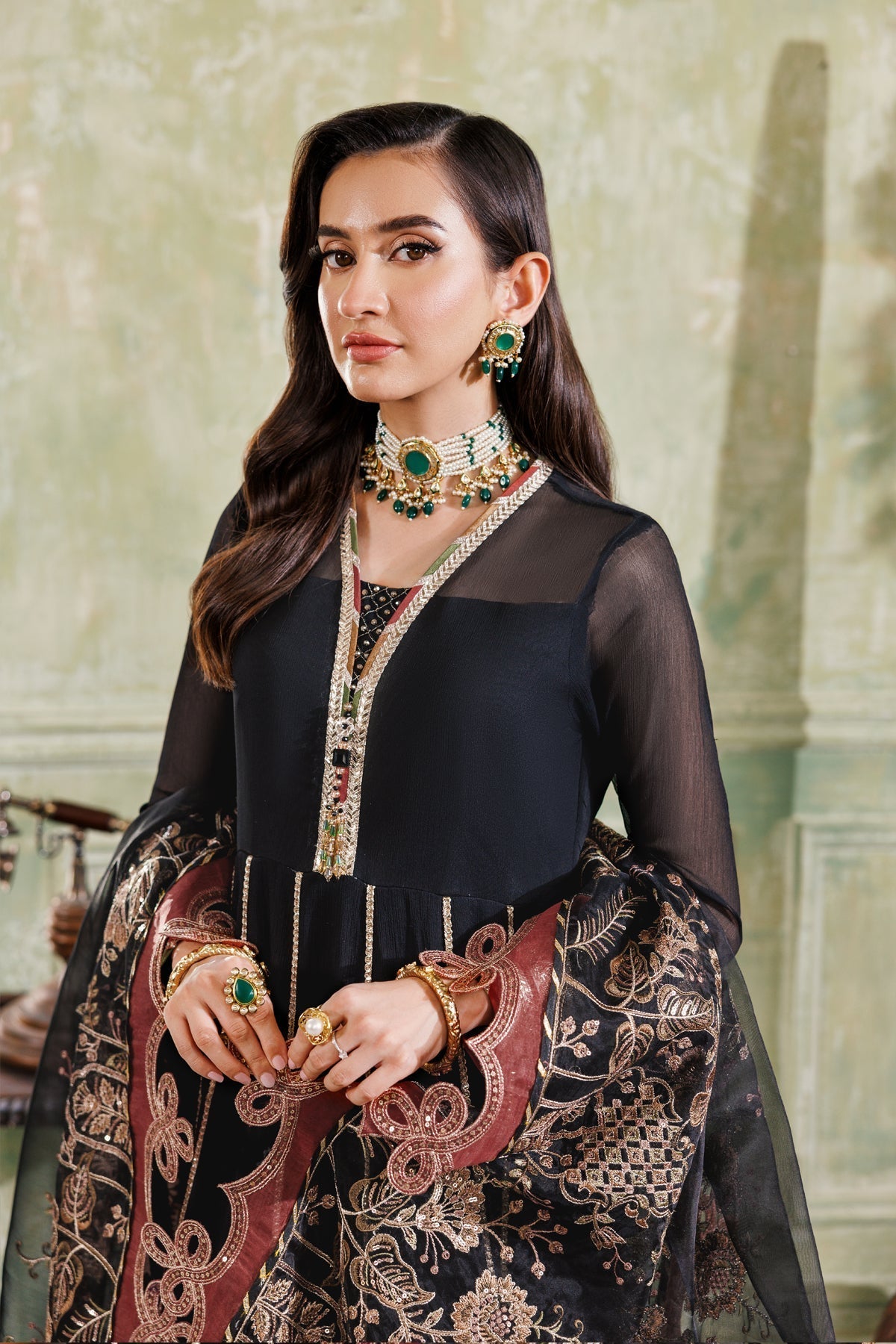 Alizeh | Ready to wear | Black Dress 3 piece - RTW1026 - House Of Hania