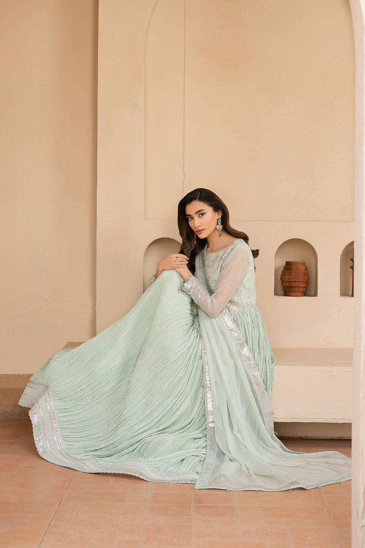 Alizeh | Ready to wear | Green Dress 3 Piece - RTW1020 - House Of Hania