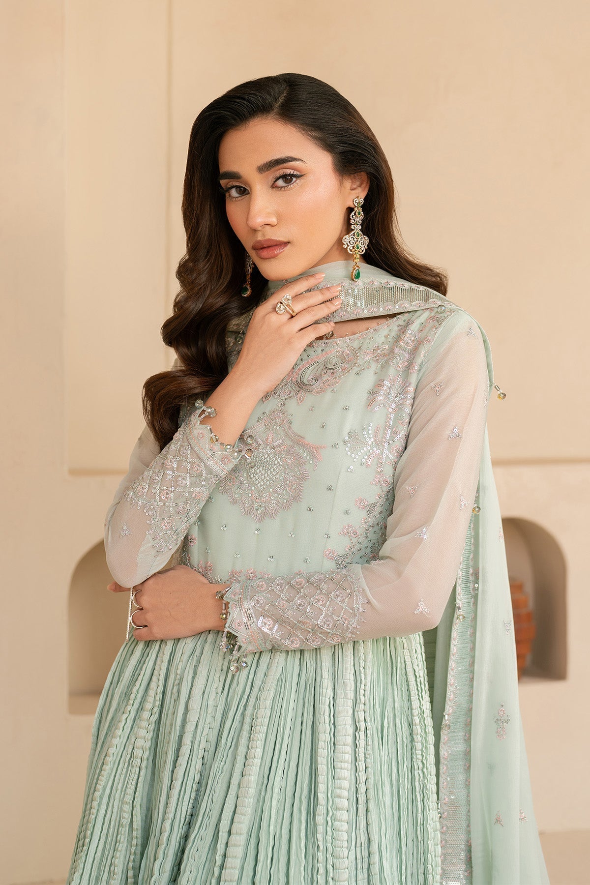 Alizeh | Ready to wear | Green Dress 3 Piece - RTW1020 - House Of Hania