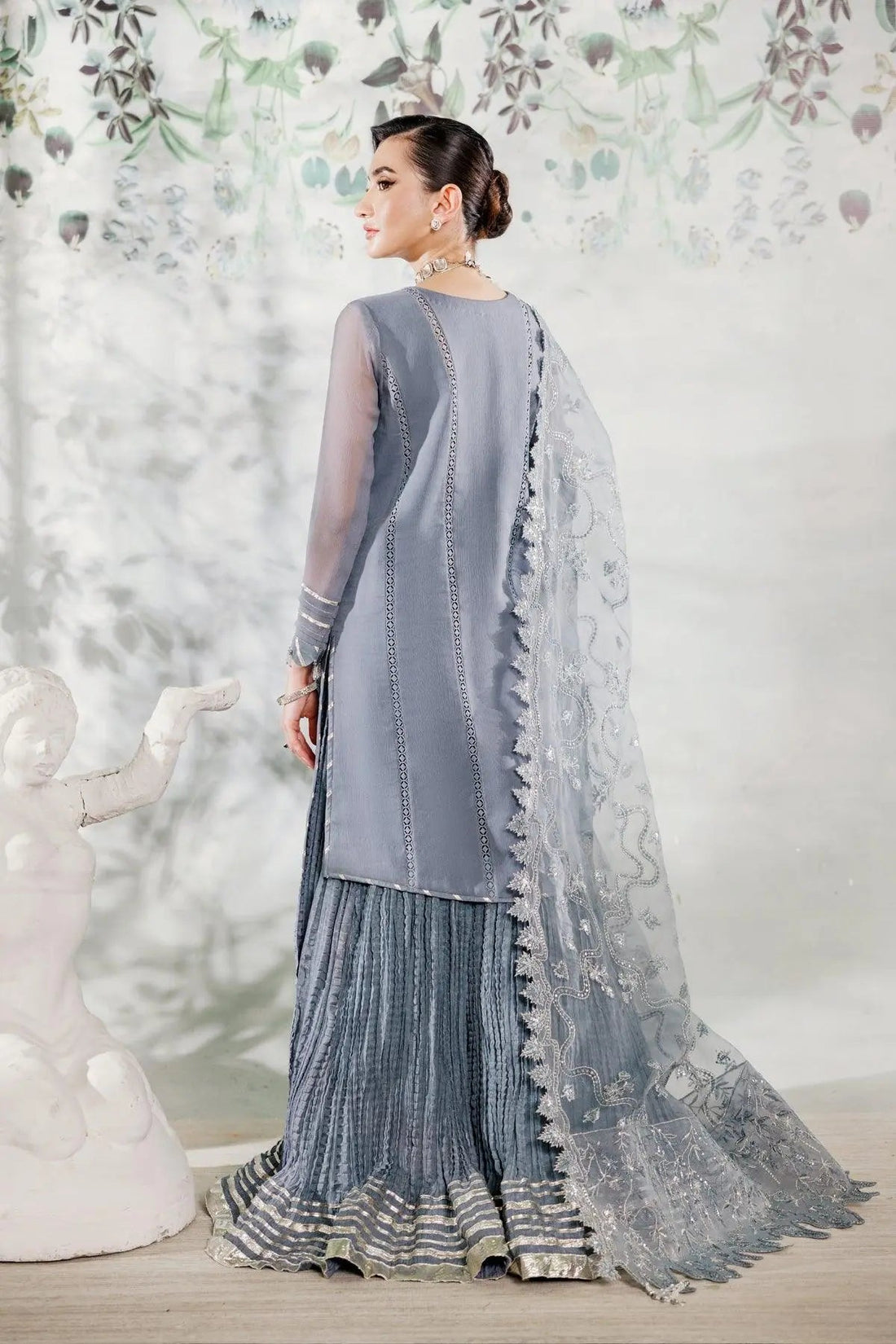 Alizeh | Ready to wear | Grey Dress 3 piece - RTW1019 - House Of Hania