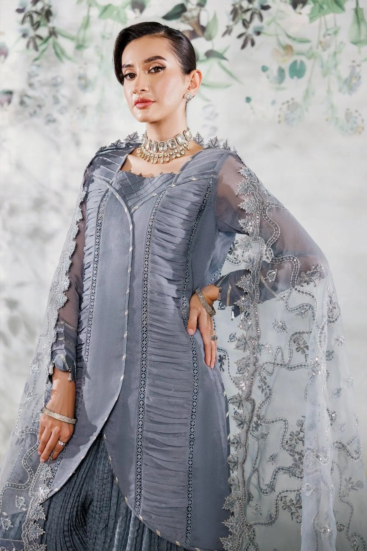 Alizeh | Ready to wear | Grey Dress 3 piece - RTW1019 - House Of Hania