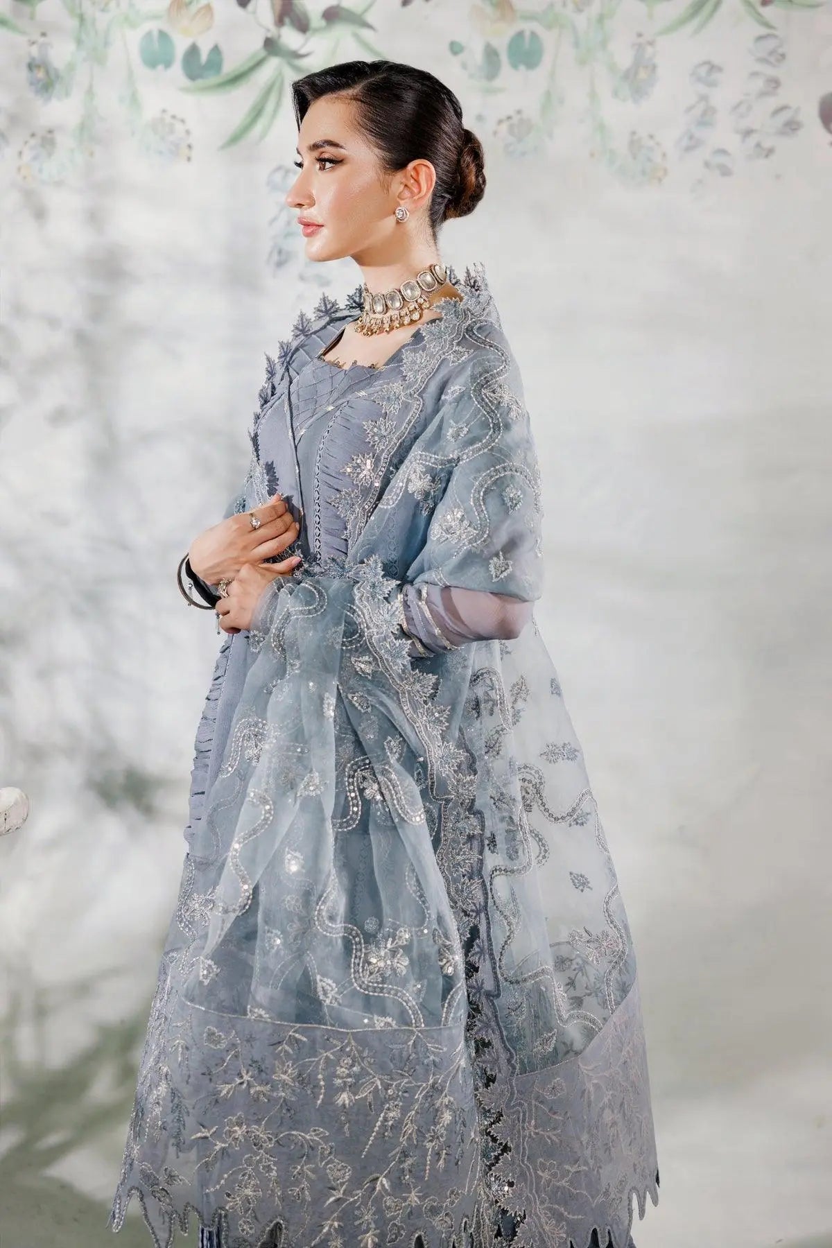 Alizeh | Ready to wear | Grey Dress 3 piece - RTW1019 - House Of Hania