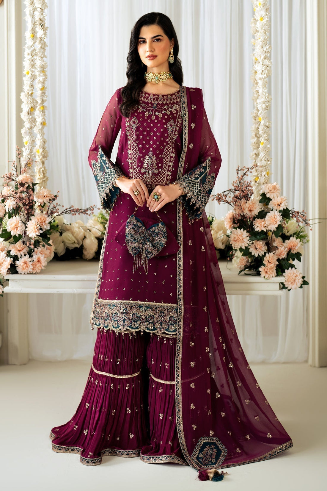 Alizeh | Selene Luxury Chiffon Collection 25 | AF-PS-8001-Rosie - House Of Hania