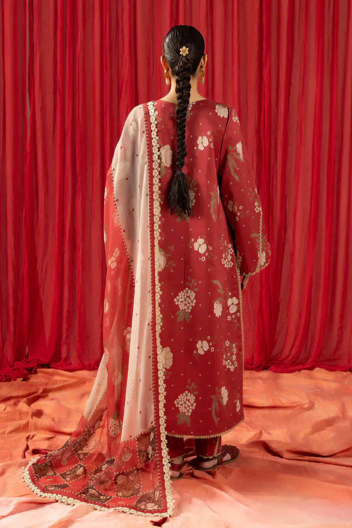 Alizeh | Sheen Lawn Prints 24 | Russet - House Of Hania