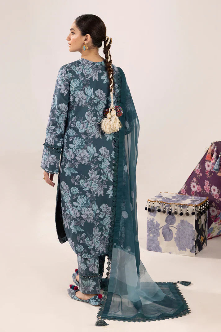 Alizeh | Sheen Lawn Prints 24 | Sea Mist - House Of Hania