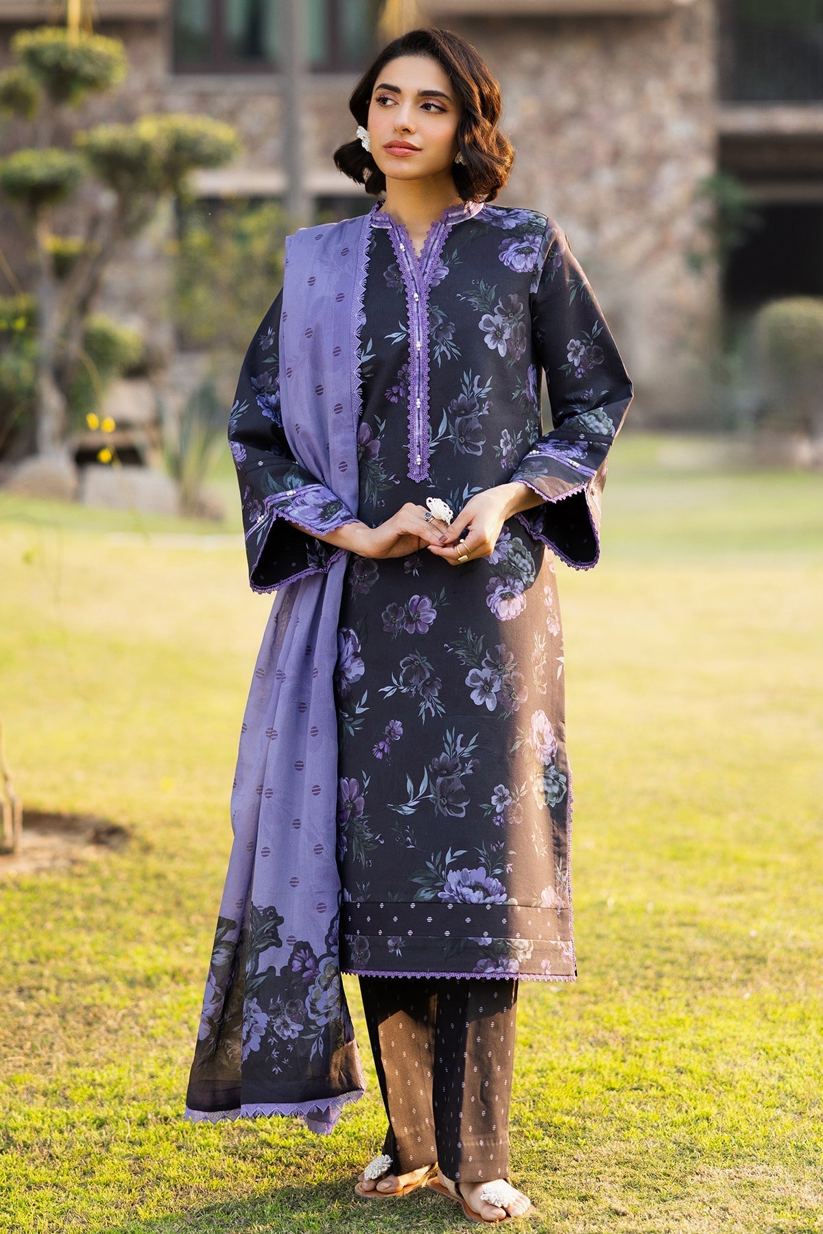 Alizeh | Sheen Lawn Prints 25 | AF-PL-6028-Bluebell - House Of Hania