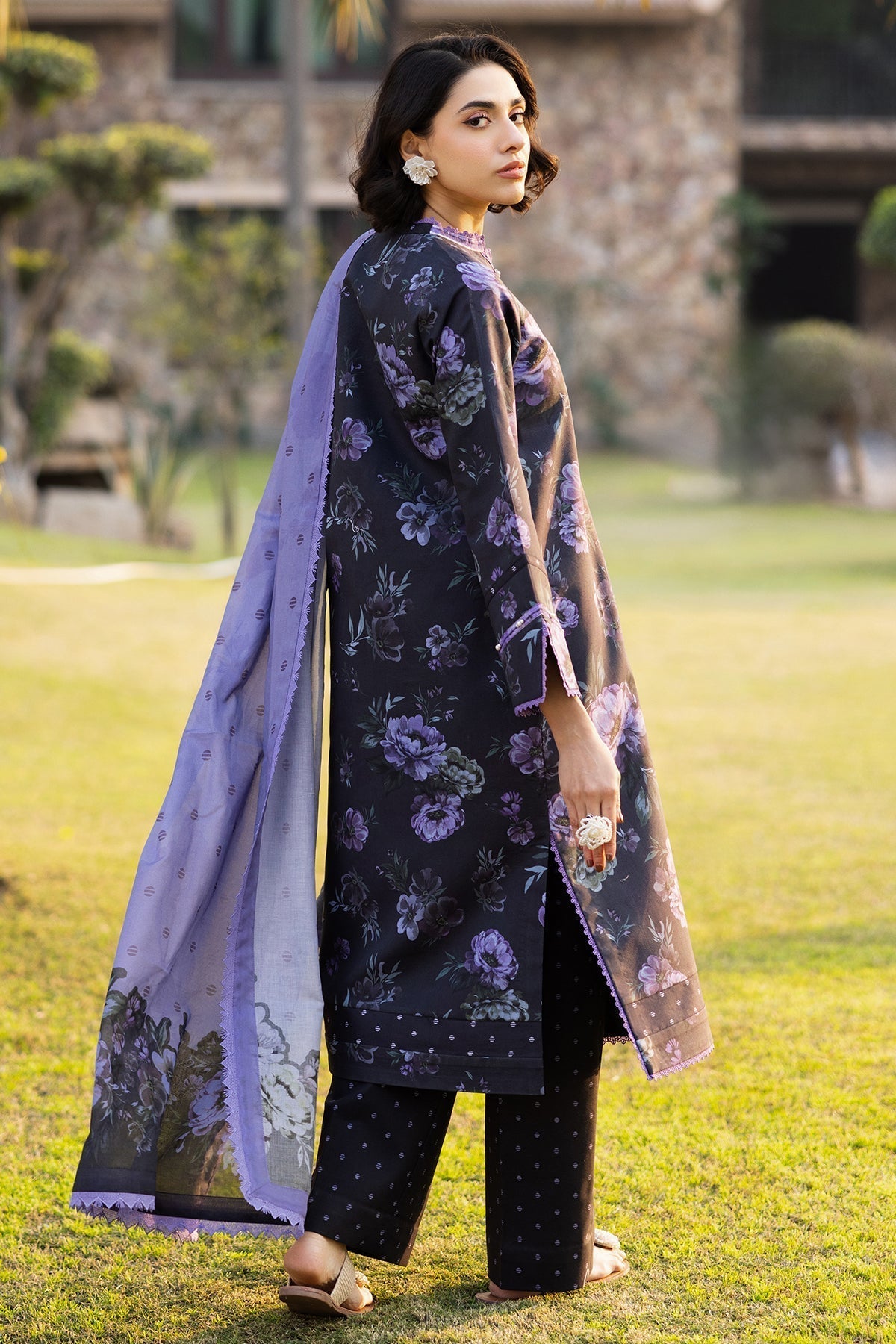 Alizeh | Sheen Lawn Prints 25 | AF-PL-6028-Bluebell - House Of Hania
