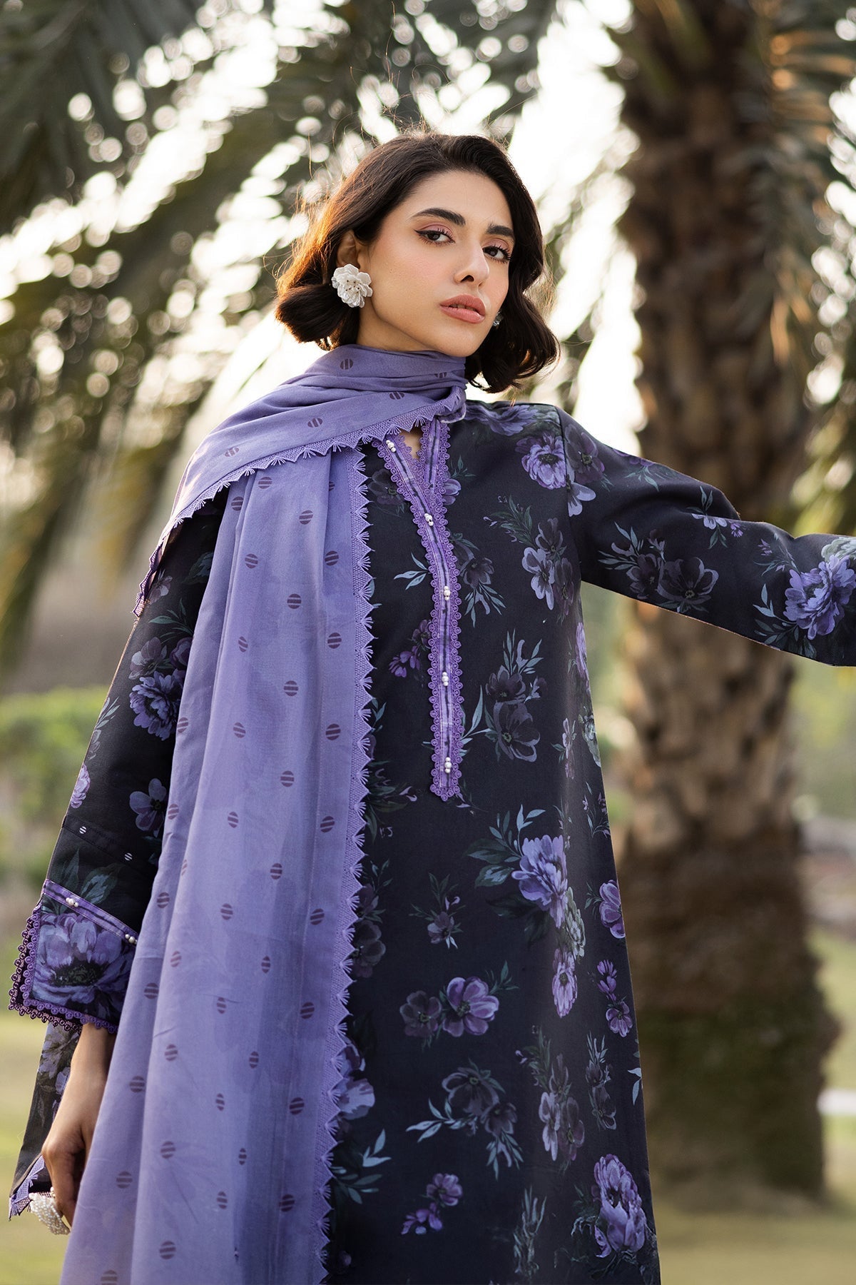 Alizeh | Sheen Lawn Prints 25 | AF-PL-6028-Bluebell - House Of Hania