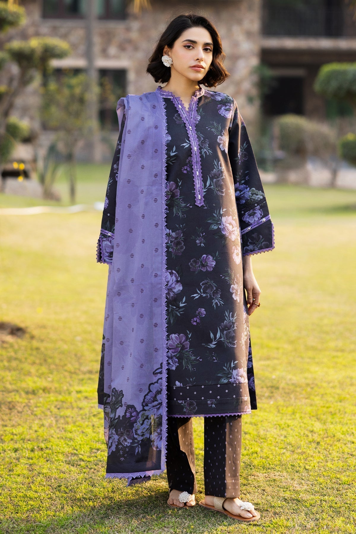 Alizeh | Sheen Lawn Prints 25 | AF-PL-6028-Bluebell - House Of Hania