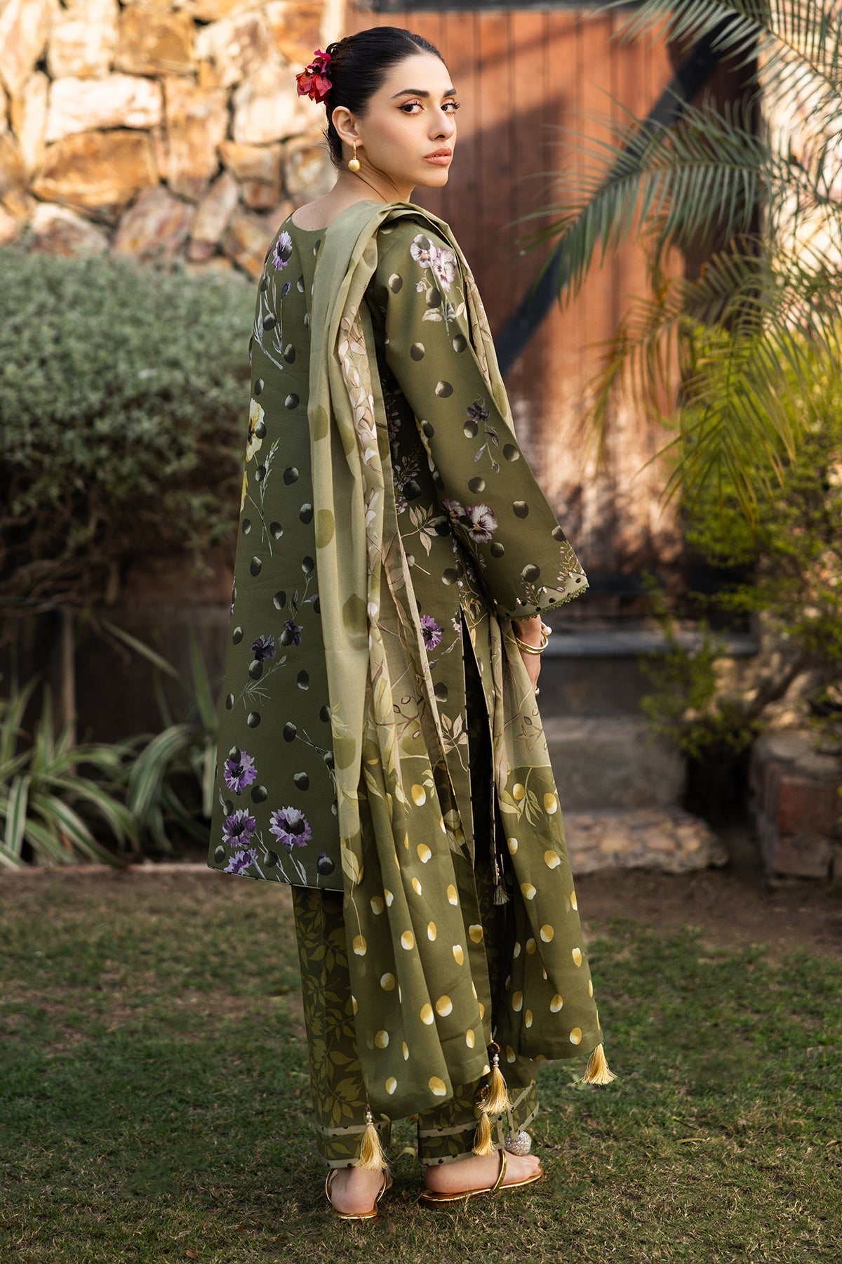 Alizeh | Sheen Lawn Prints 25 | AF-PL-6038-Willow - House Of Hania
