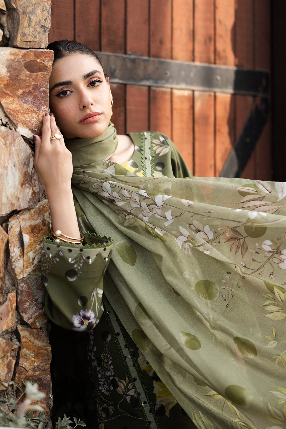 Alizeh | Sheen Lawn Prints 25 | AF-PL-6038-Willow - House Of Hania