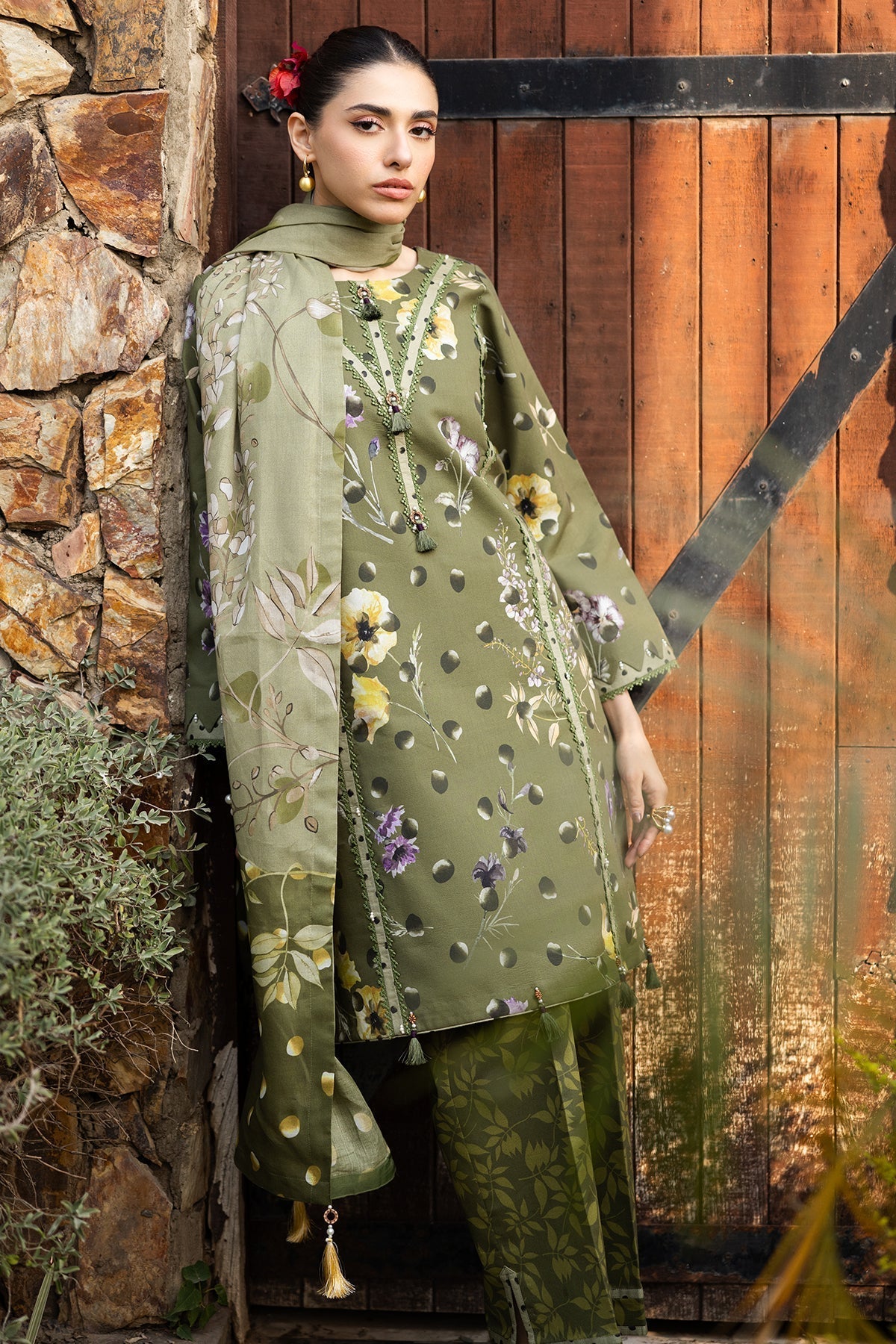 Alizeh | Sheen Lawn Prints 25 | AF-PL-6038-Willow - House Of Hania