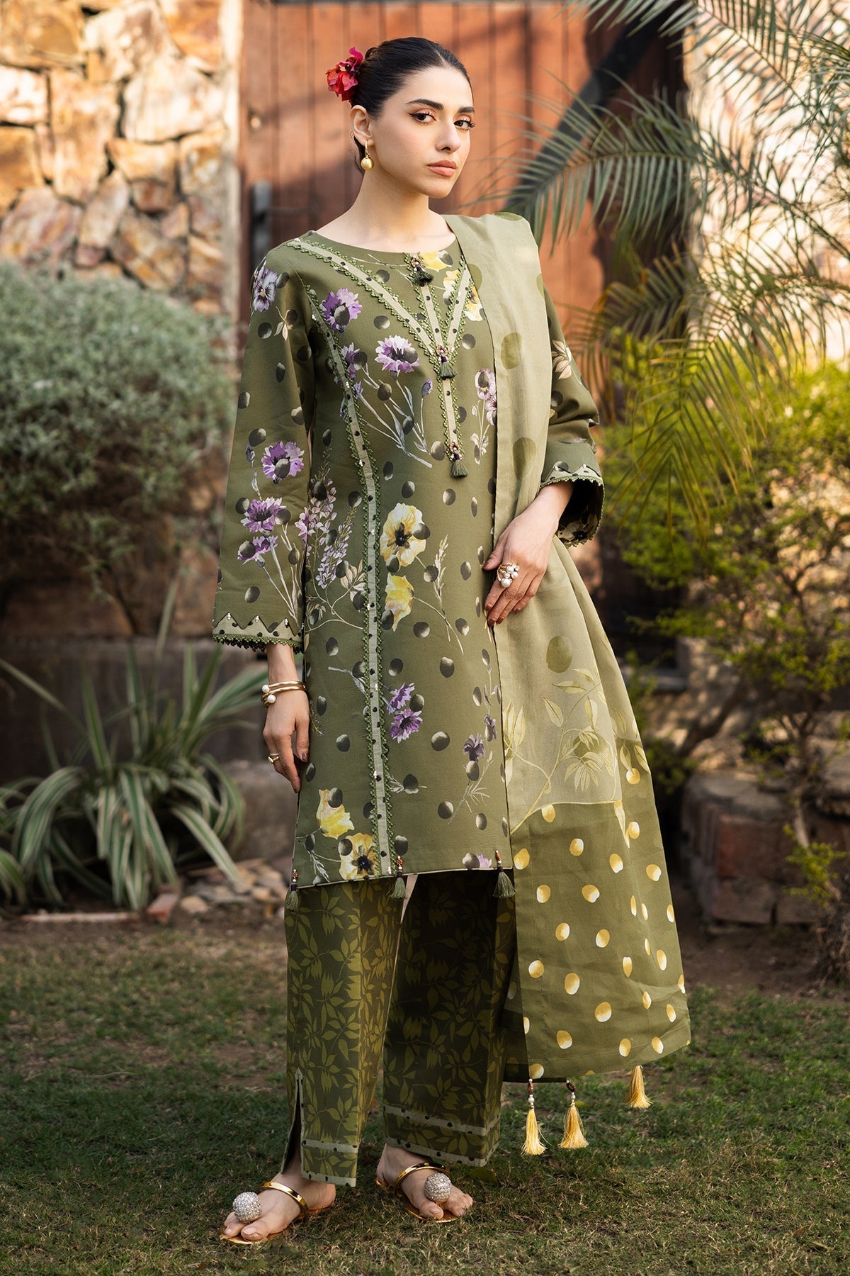 Alizeh | Sheen Lawn Prints 25 | AF-PL-6038-Willow - House Of Hania