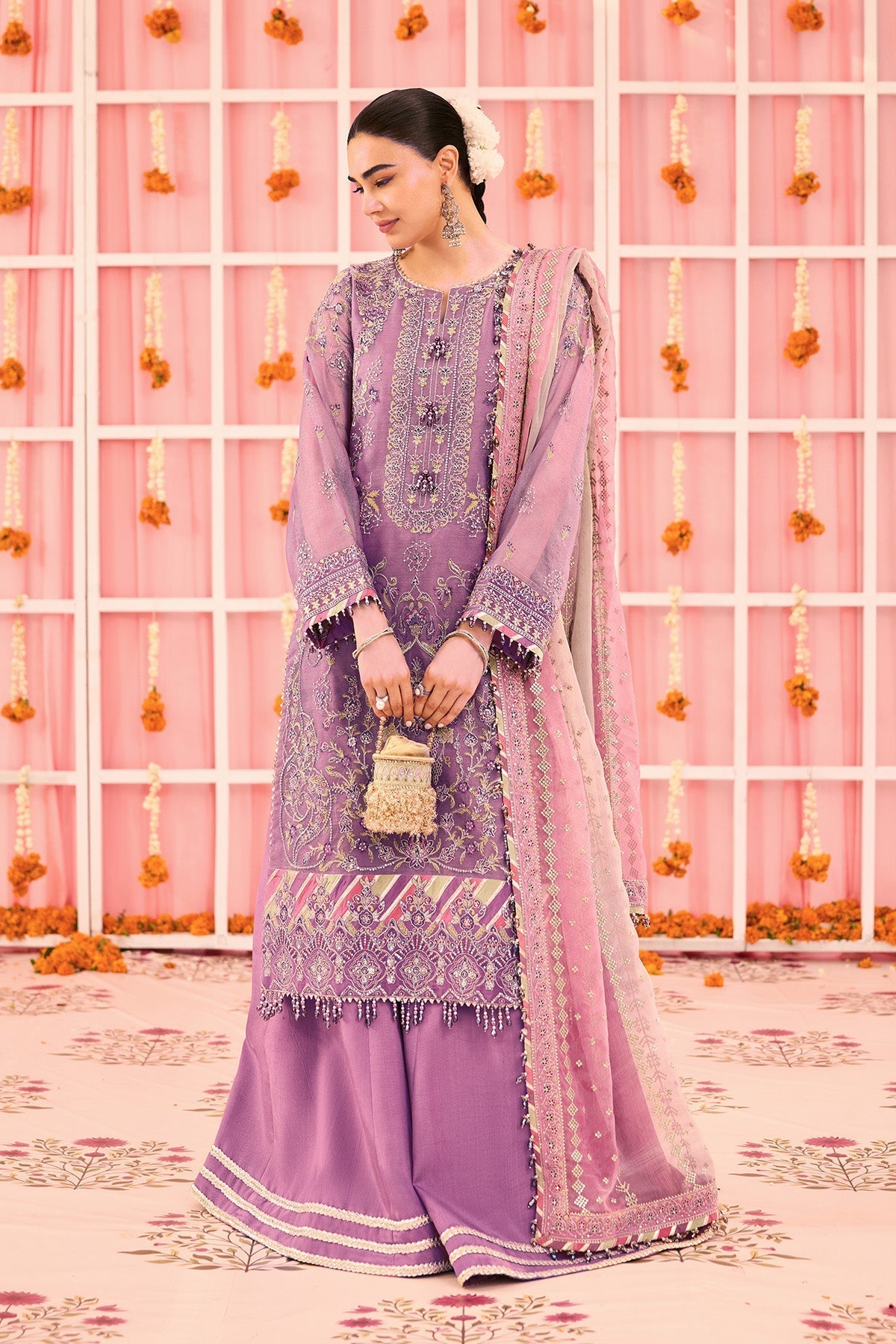 Alizeh | Shehnai The Festive Edit | AF-ZN-2220-Zari - House Of Hania