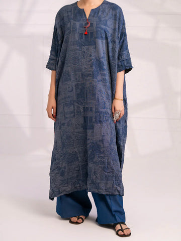 Almirah | Tale of heritage | Blue Denim Kurti - AL-LK-1077 - House Of Hania