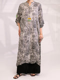 Almirah | Tale of heritage | Grey Dobby Kurti - AL-LK-1081 - House Of Hania