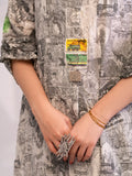 Almirah | Tale of heritage | Grey Dobby Kurti - AL-LK-1081 - House Of Hania