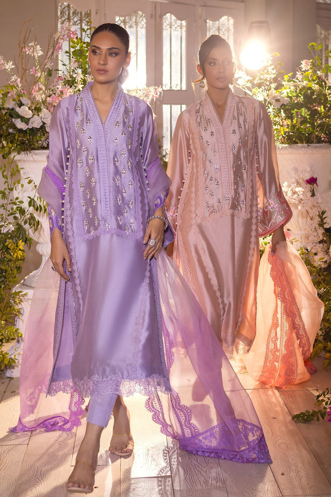 Annus Abrar | Designer Picks 24 | MAMIA PEACH - SHIRT AND PANTS - House Of Hania
