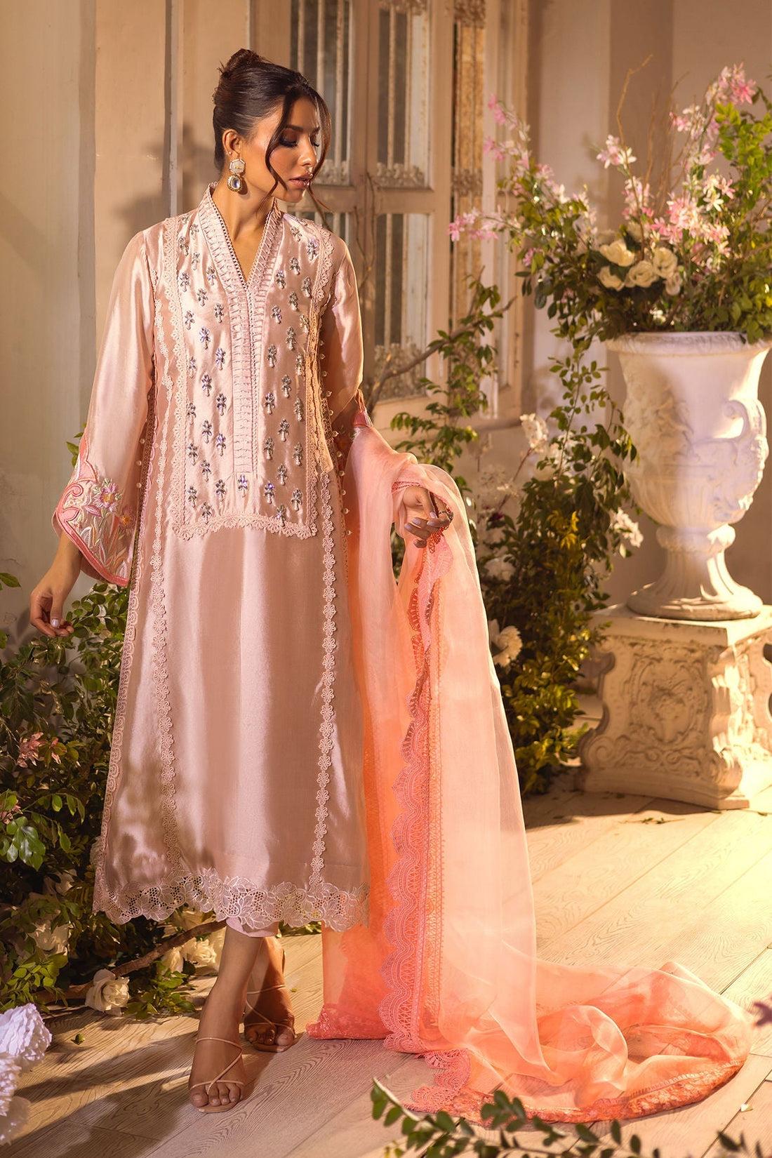 Annus Abrar | Designer Picks 24 | MAMIA PEACH - SHIRT AND PANTS - House Of Hania
