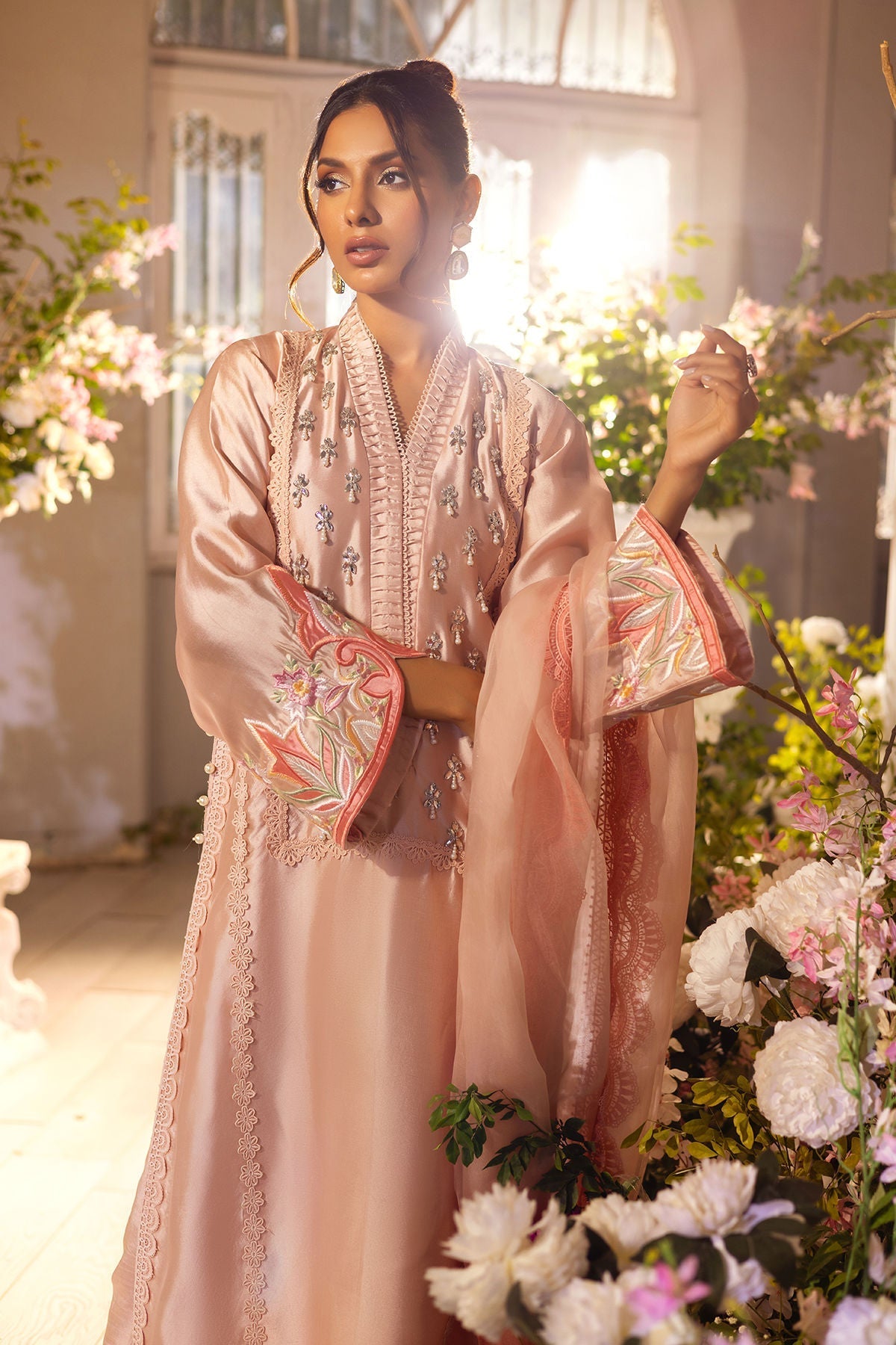 Annus Abrar | Designer Picks 24 | MAMIA PEACH - SHIRT AND PANTS - House Of Hania