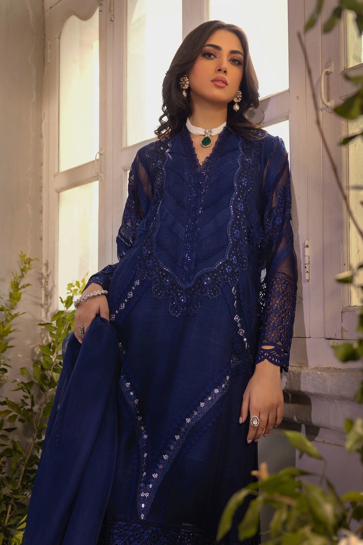 Annus Abrar | Designer Picks 24 | MISHKA MIDNIGHT BLUE - SHIRT AND PANTS - House Of Hania