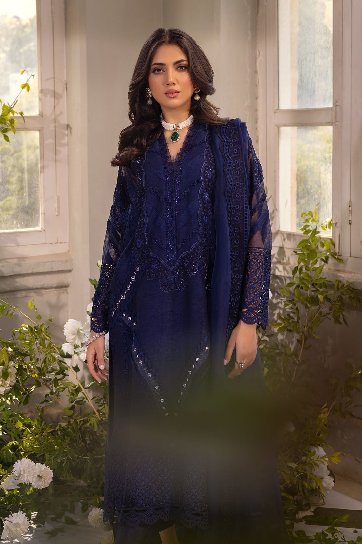 Annus Abrar | Designer Picks 24 | MISHKA MIDNIGHT BLUE - SHIRT AND PANTS - House Of Hania