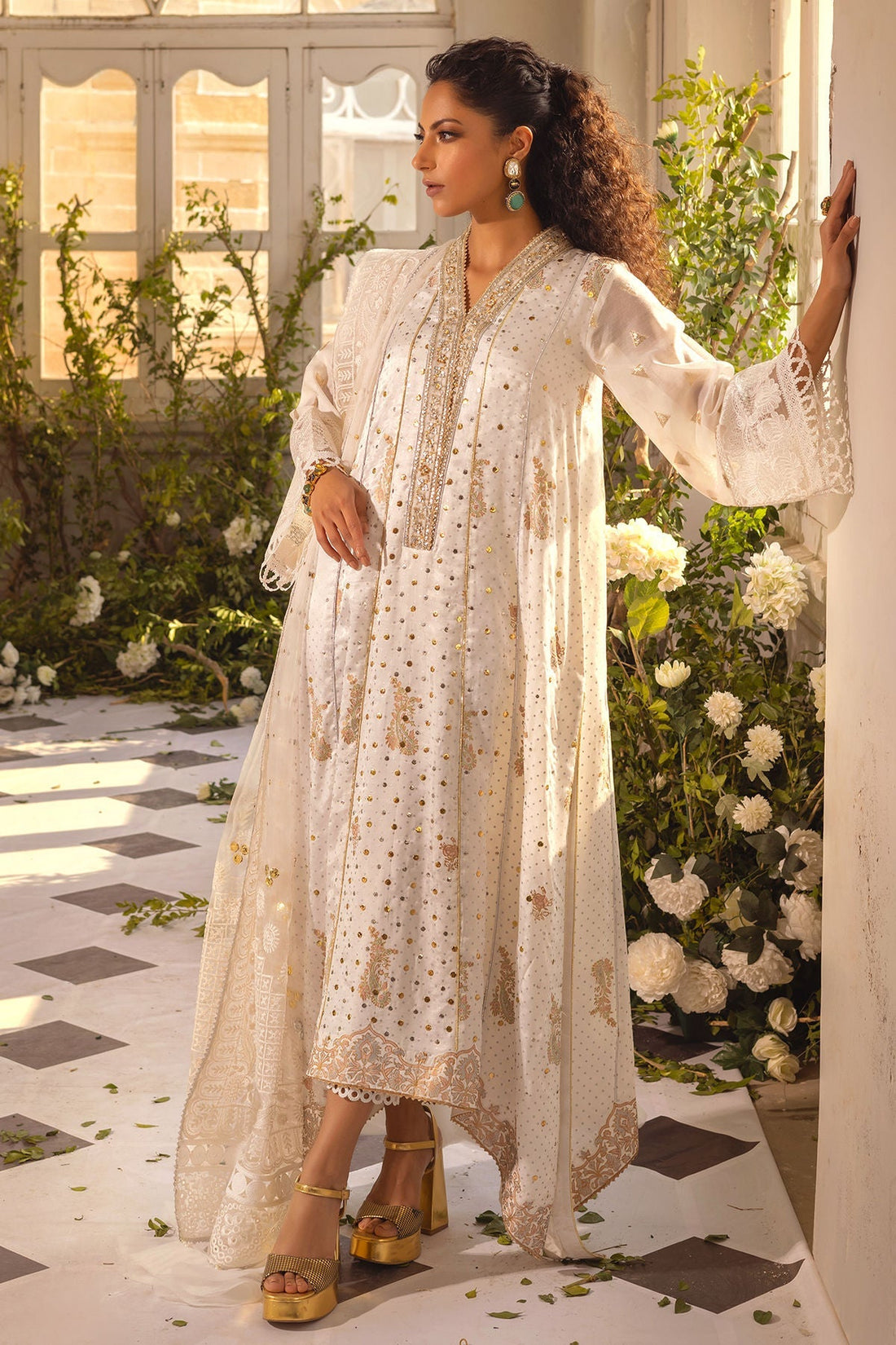 Annus Abrar | Designer Picks 24 | RANO KAFTAN CUT SHIRT - House Of Hania