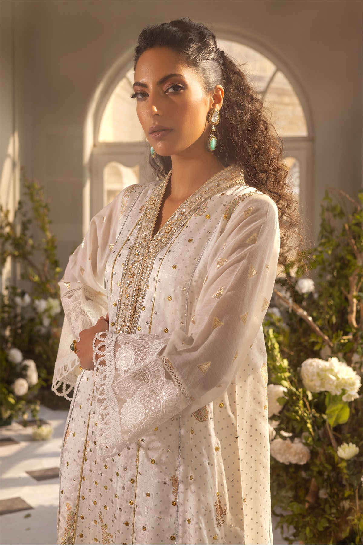 Annus Abrar | Designer Picks 24 | RANO KAFTAN CUT SHIRT - House Of Hania