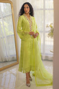 Annus Abrar | Designer Picks 24 | RAYLA KIWI GREEN - SHIRT AND PANTS - House Of Hania