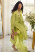 Annus Abrar | Designer Picks 24 | RAYLA KIWI GREEN - SHIRT AND PANTS - House Of Hania