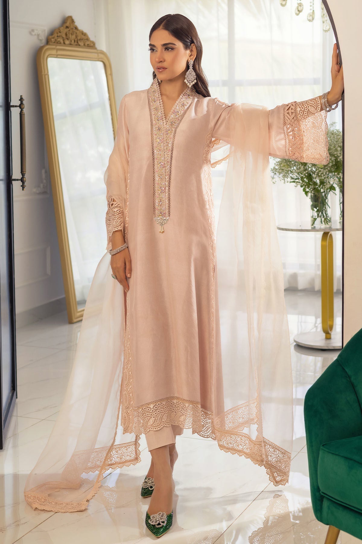 Annus Abrar | Designer Picks 24 | RAYLA SAND - SHIRT AND PANTS - House Of Hania