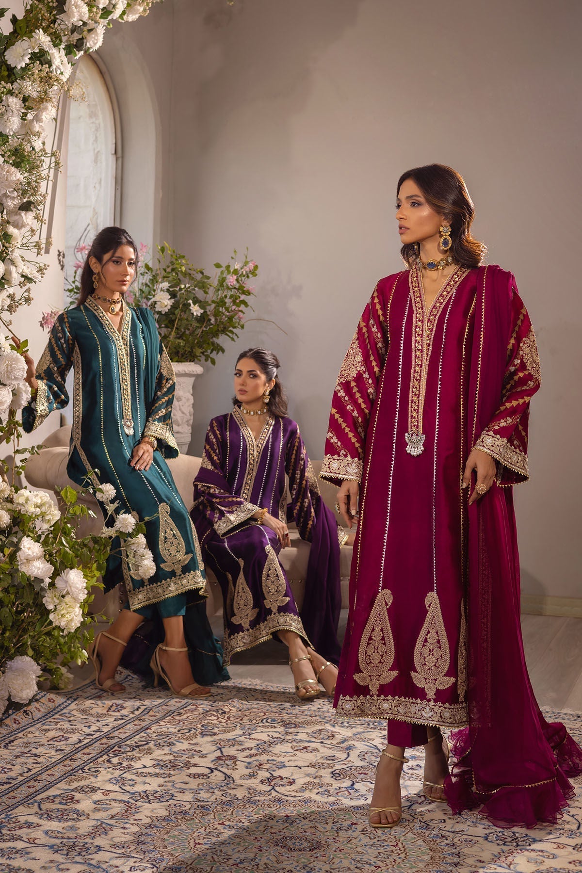 Annus Abrar | Designer Picks 24 | VISAAL CRANBERRY-SHIRT AND DUPATTA - House Of Hania