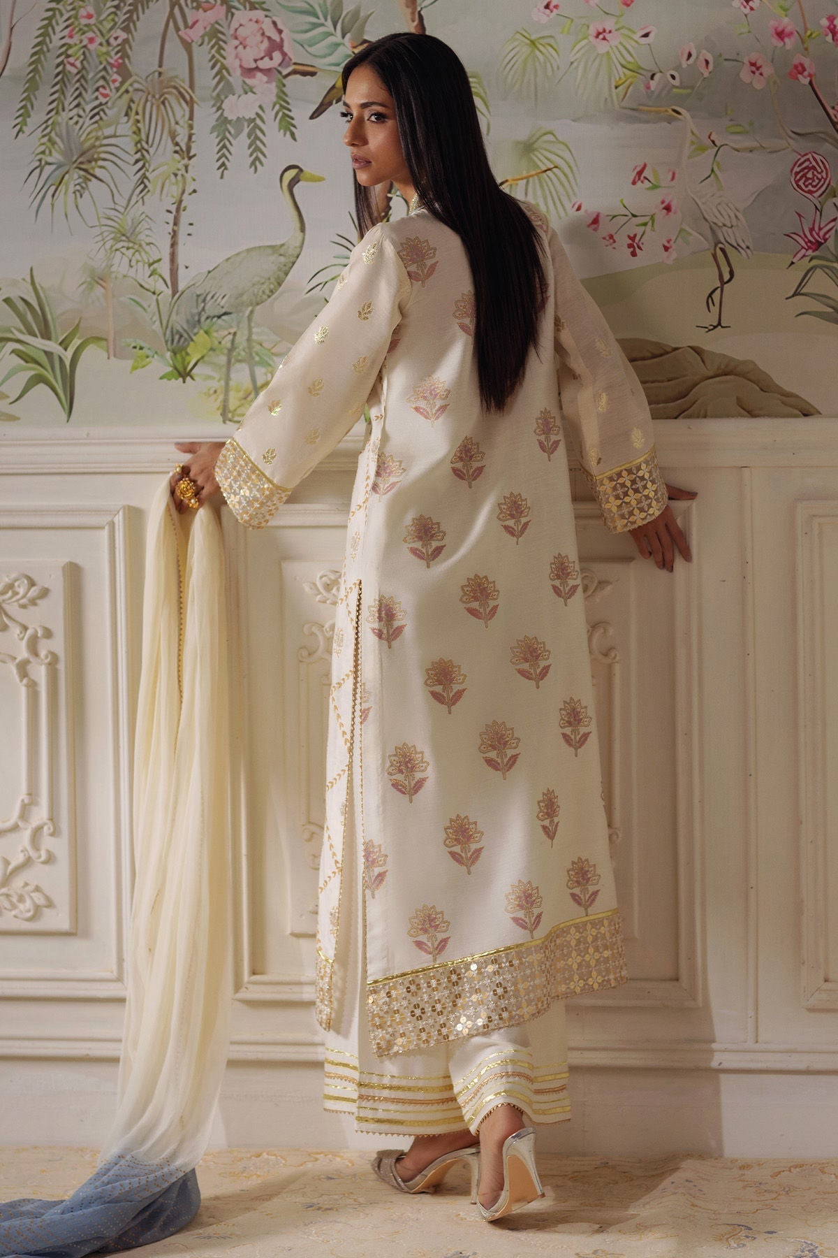 Annus Abrar | Elemental Festive | Fasila (Shirt, Pants and Dupatta) - House Of Hania
