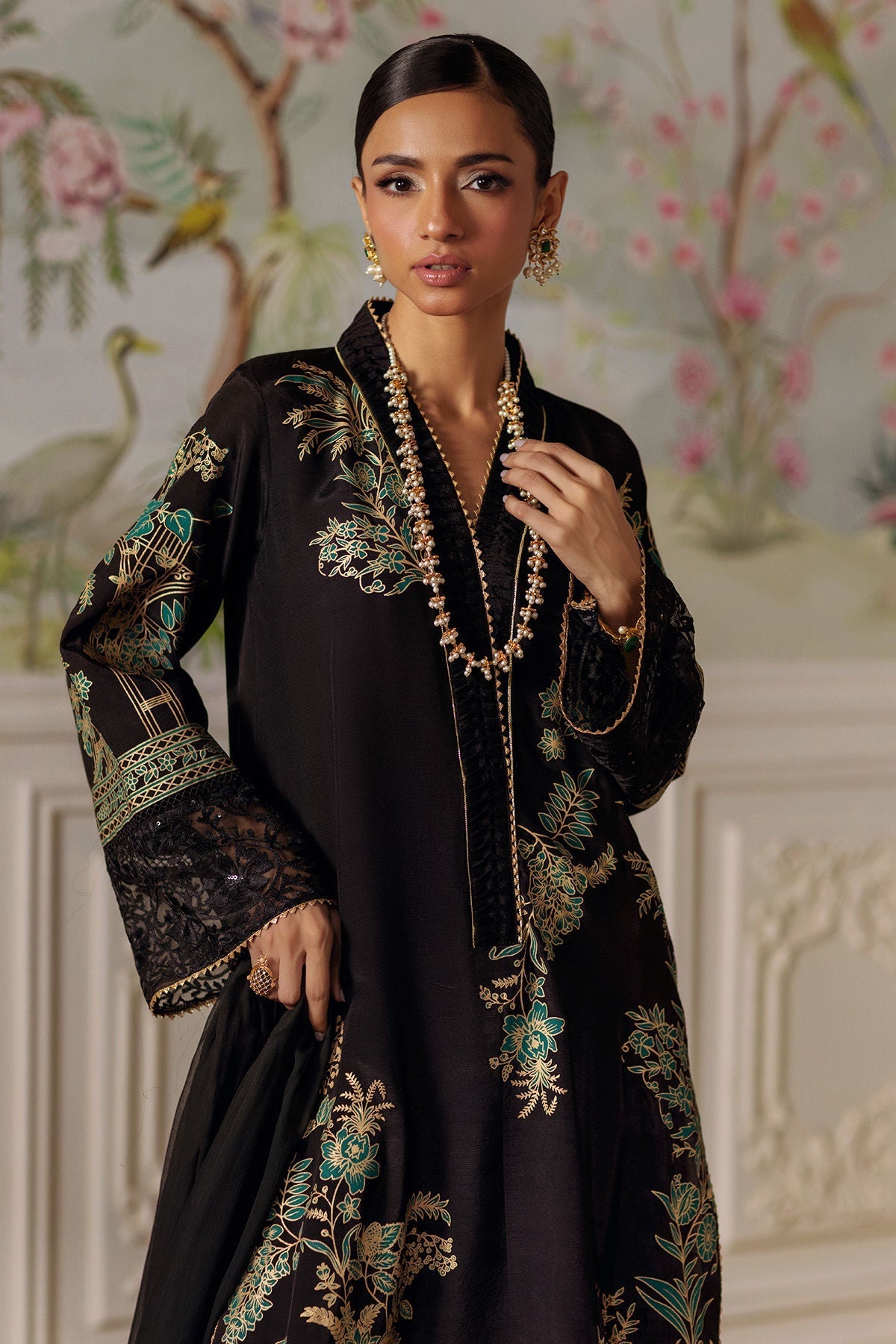 Annus Abrar | Elemental Festive | Renaab (Shirt, Pants and Dupatta) - House Of Hania