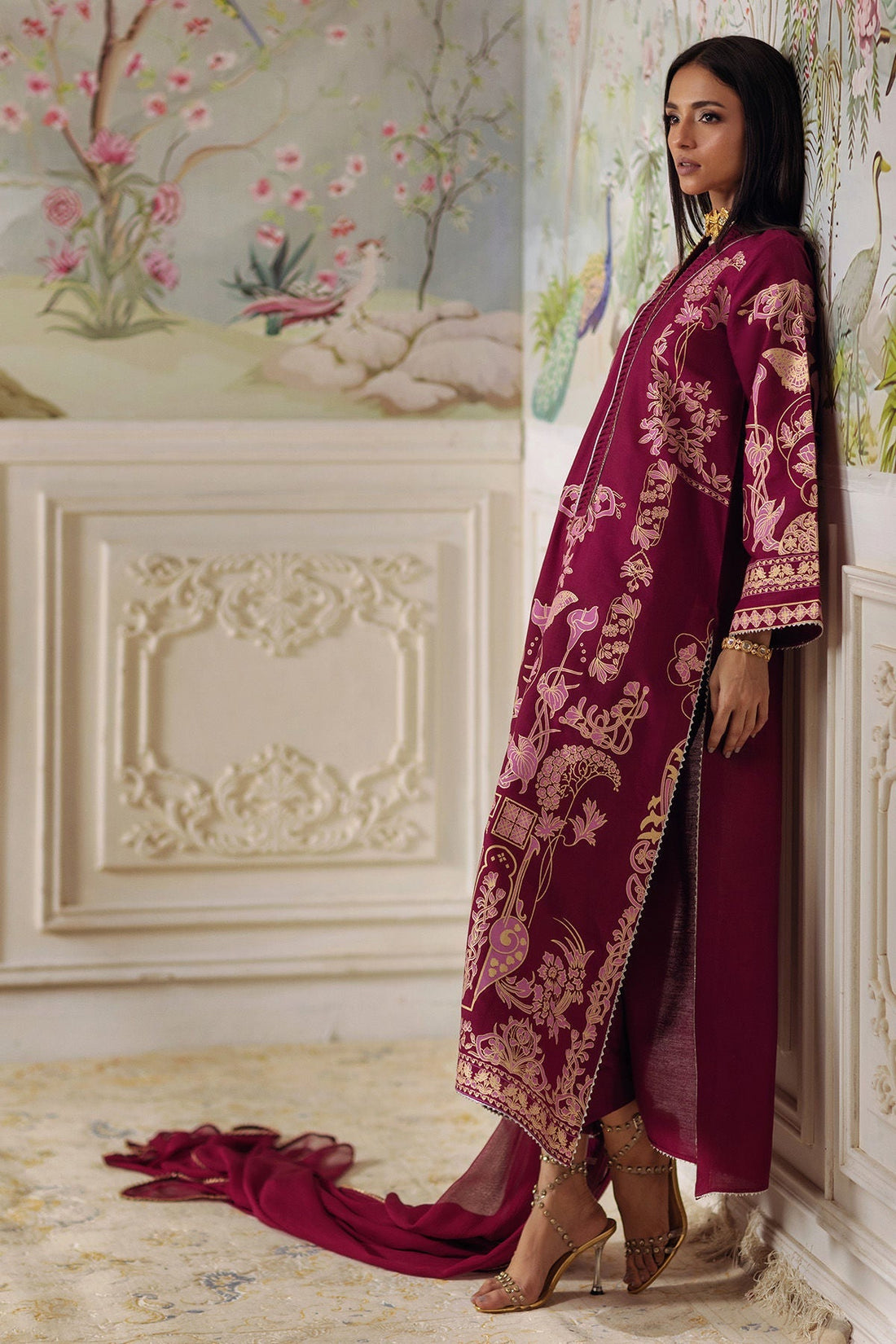 Annus Abrar | Elemental Festive | Renali (Shirt, Pants and Dupatta) - House Of Hania