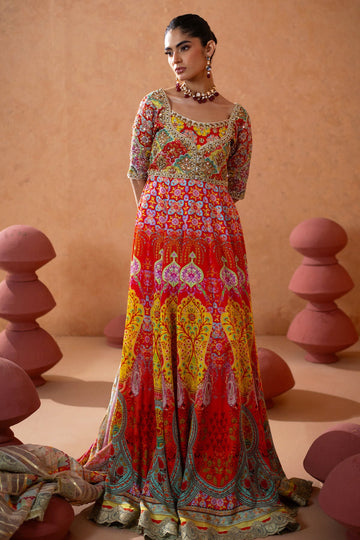 Annus Abrar | Lima Luxe Silk | Aneera Kalidar (Kalidar, Pants and Dupatta) - House Of Hania