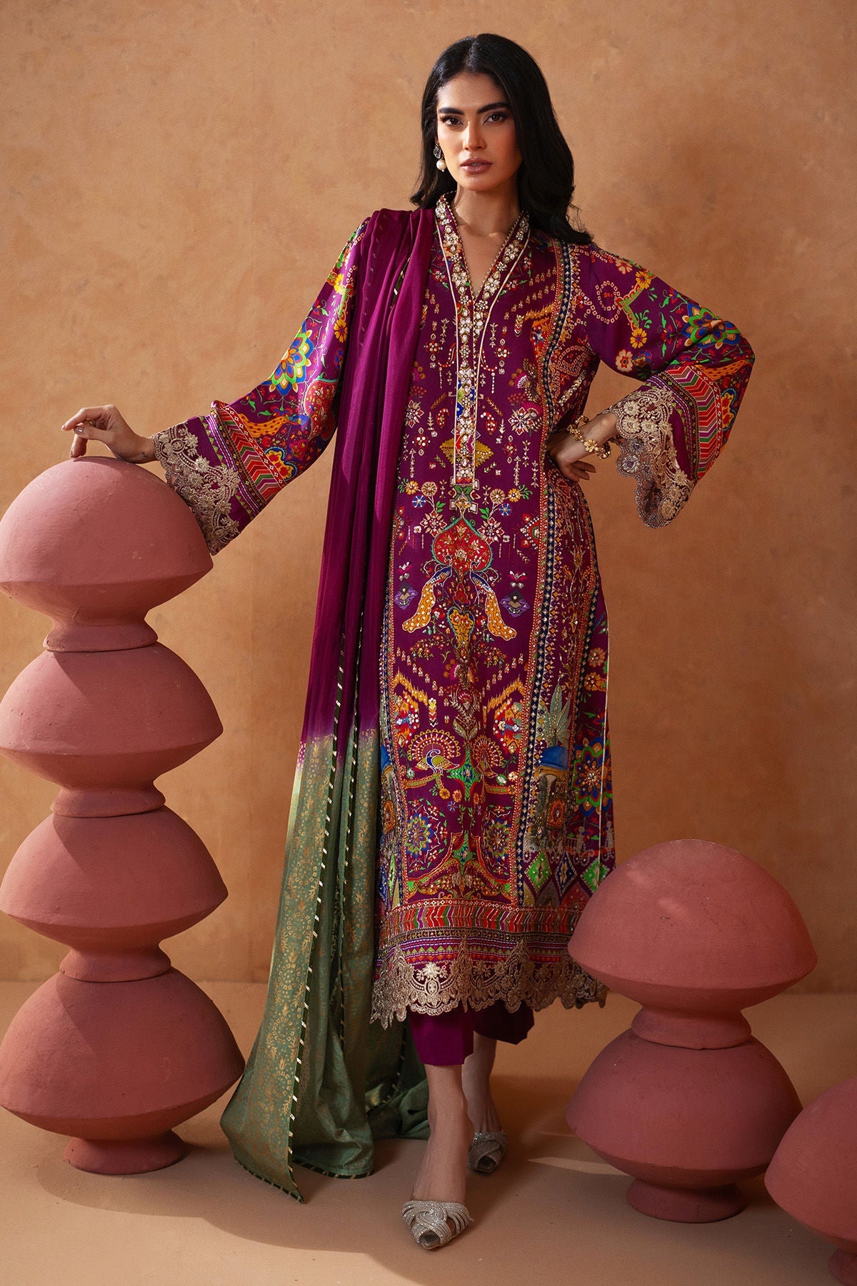 Annus Abrar | Lima Luxe Silk | Ellaya (Shirt and Pants) - House Of Hania