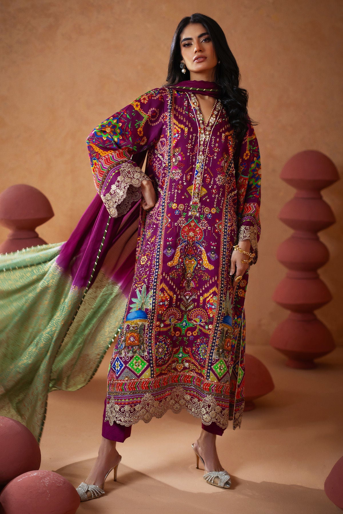 Annus Abrar | Lima Luxe Silk | Ellaya (Shirt and Pants) - House Of Hania