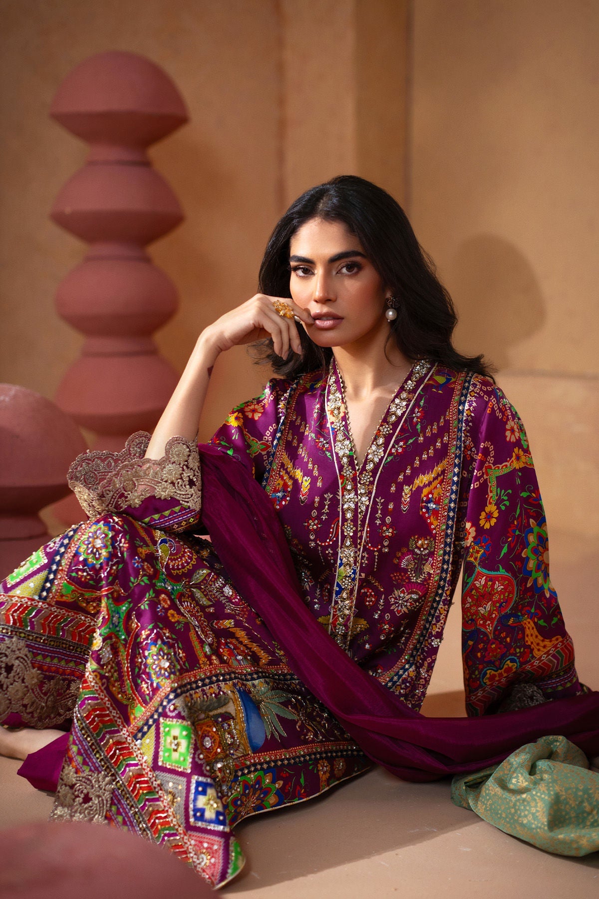 Annus Abrar | Lima Luxe Silk | Ellaya (Shirt and Pants) - House Of Hania