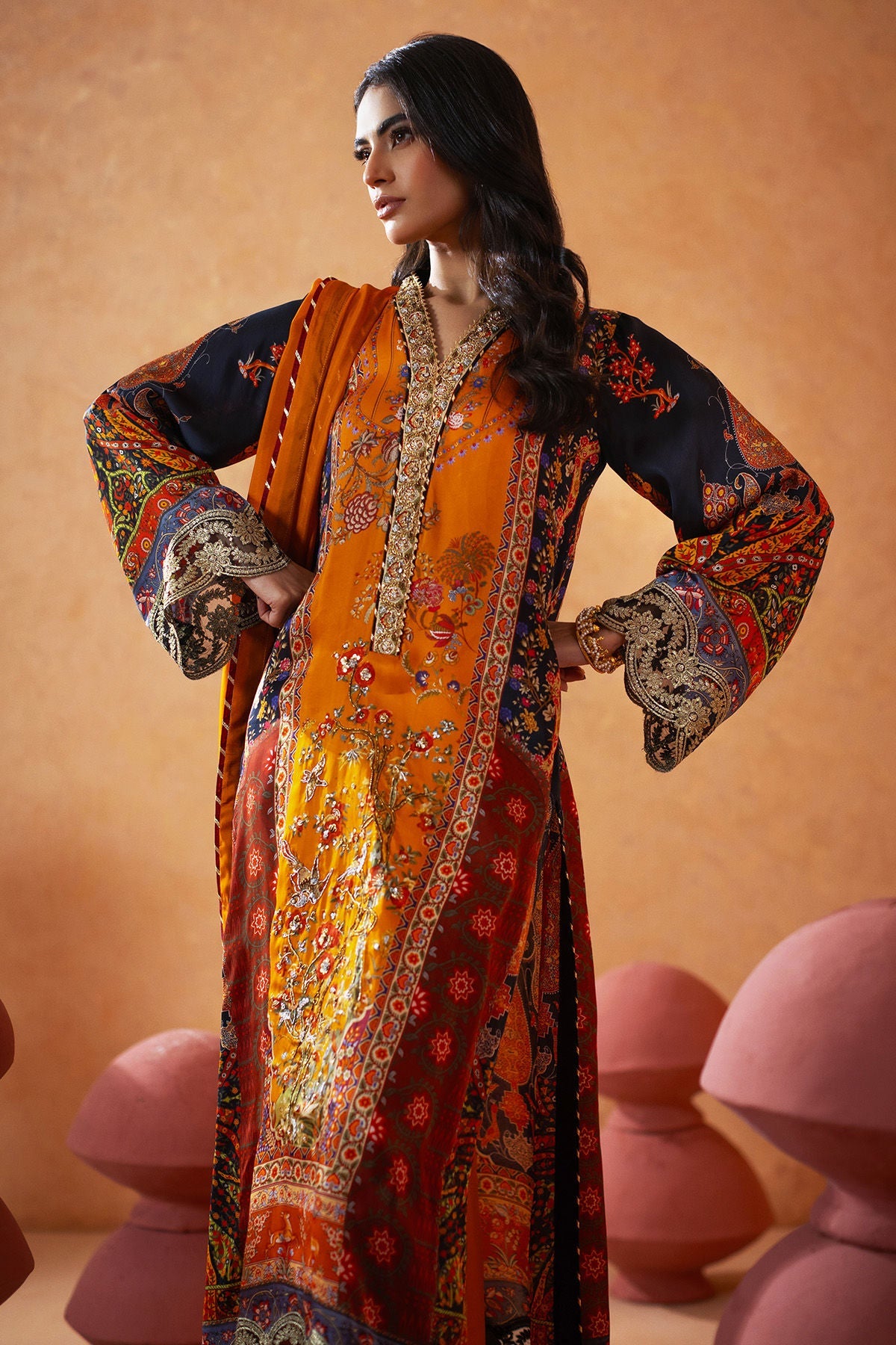 Annus Abrar | Lima Luxe Silk | Hiral (Shirt and Dupatta) - House Of Hania
