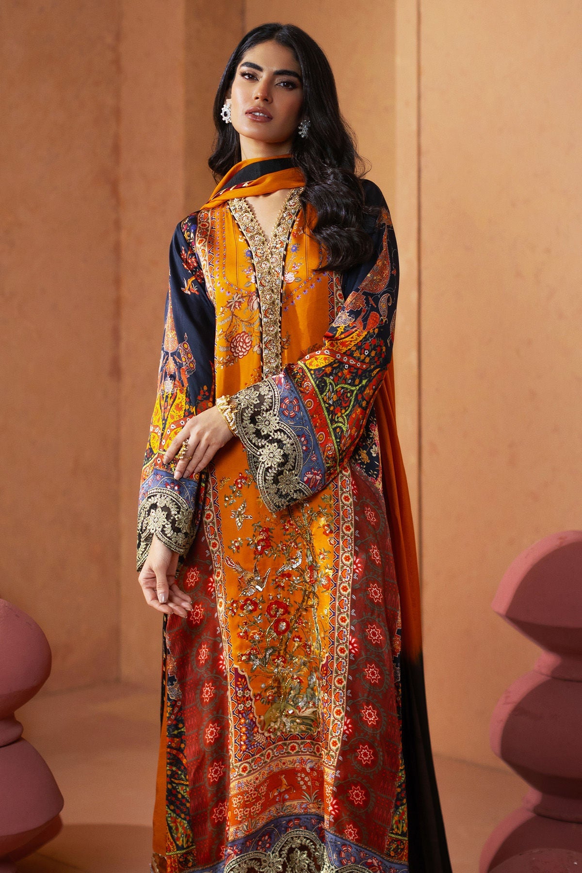 Annus Abrar | Lima Luxe Silk | Hiral (Shirt and Dupatta) - House Of Hania