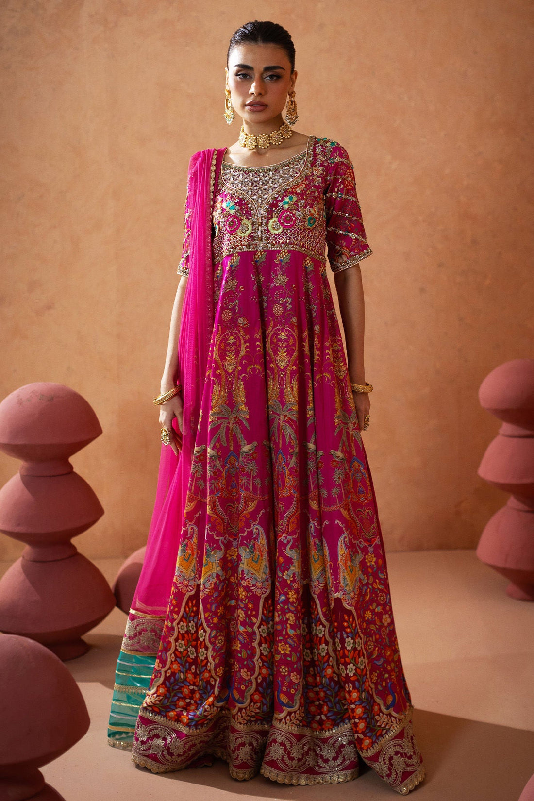 Annus Abrar | Lima Luxe Silk | Relana Kalidar (Kalidar, Pants and Dupatta) - House Of Hania