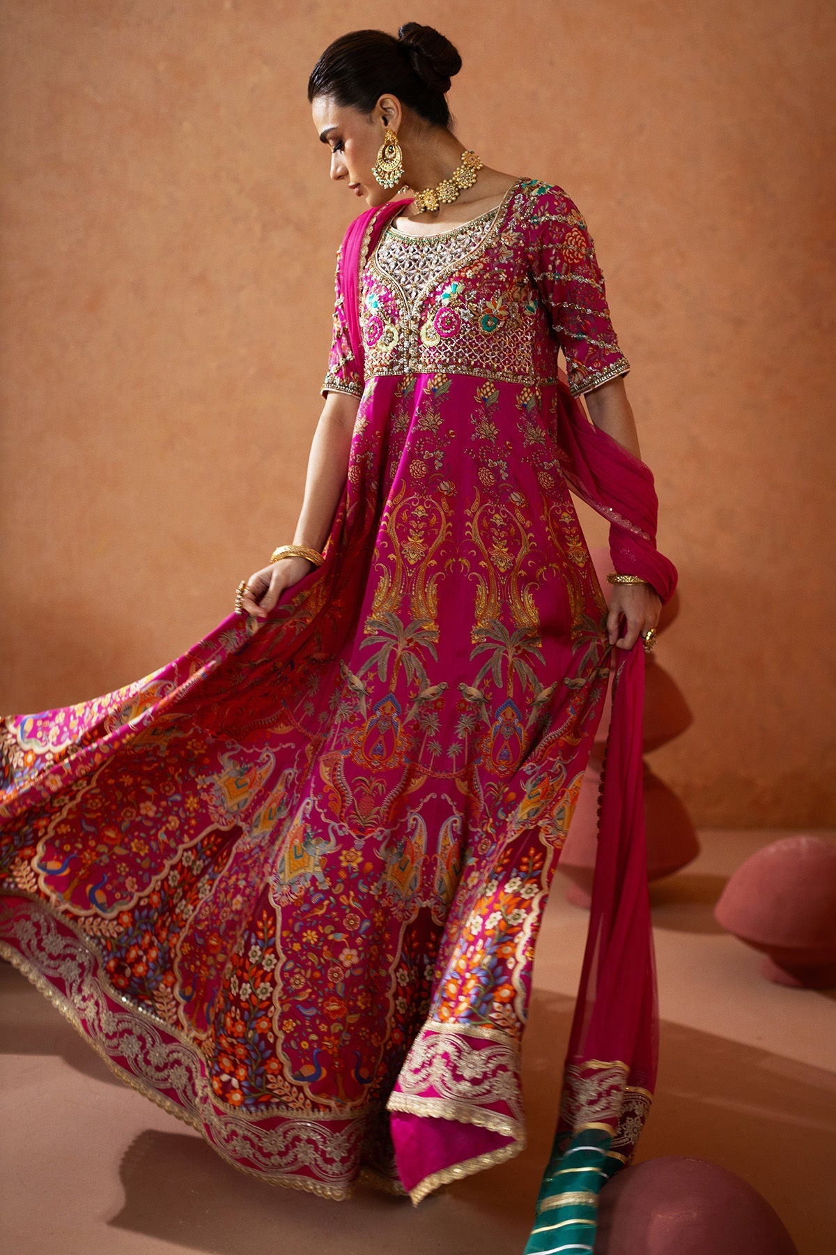 Annus Abrar | Lima Luxe Silk | Relana Kalidar (Kalidar, Pants and Dupatta) - House Of Hania
