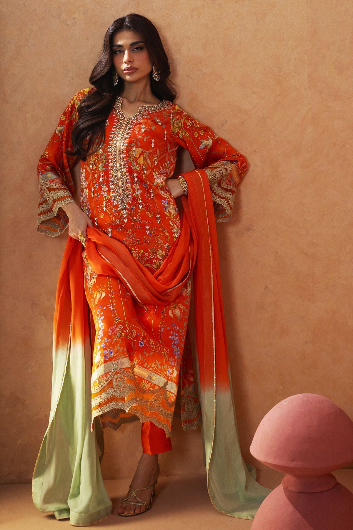 Annus Abrar | Lima Luxe Silk | Urisha (Shirt, Pants and Dupatta) - House Of Hania
